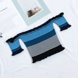 Rainbow Striped Off Shoulder Tops