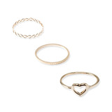 Nine Piece Geometric Crystal Ring Set