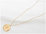 Dainty Gold Color Rose Necklace Pendant