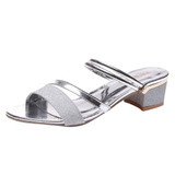 Fashion Women Open Toe Flip Flop Summer Sequins