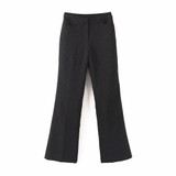 Women's Wide Leg Pants Causal Striped Black Long