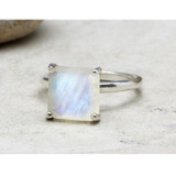 Rainbow Moonstone Square Ring