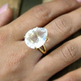Quartz Crystal Teardrop Ring
