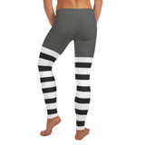 Gray Striped leggings, Capris and Shorts