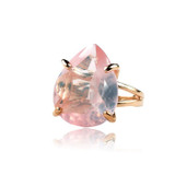 Rose Quartz Teardrop Ring