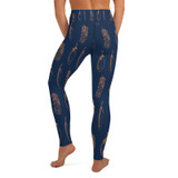 Feather Boho navy leggings, Capris and Shorts