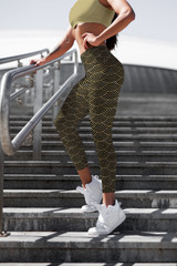 Gold Black Mermaid leggings, Capris and Shorts
