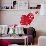 3D Mirror Love Hearts Wall Sticker