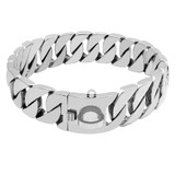 Silver Cuban Link Dog Collar (30mm)