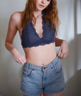 Floral Lace Halter Bralette - Comes in Black,