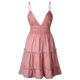 Sexy Bow Backless V-neck Mini Beach