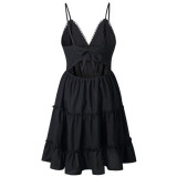 Sexy Bow Backless V-neck Mini Beach