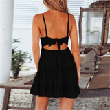 Sexy Bow Backless V-neck Mini Beach