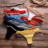 Women Shells Tassel Sexy Bikinis Knitted Crochet Swimsuit