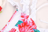 Flower Ruffle V-Neck Bikini Set