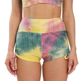Women's Workout High Waisted Tie Dye Scrunch Booty Yoga Shorts