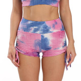 Women's Workout High Waisted Tie Dye Scrunch Booty Yoga Shorts