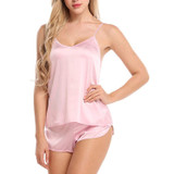 Satin Pajama Cami Shorts Sleepwear Set