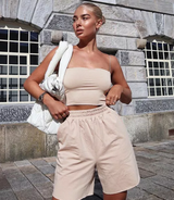 Summer Sexy Solid Color Strap Crop Top