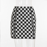 Sexy Plaid Zipper Mini Skirt