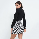 Sexy Plaid Zipper Mini Skirt