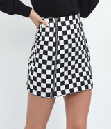 Sexy Plaid Zipper Mini Skirt