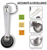 Easy it’s under control 18/8 Stainless Steel Measuring Spoons, Set of 6 for Measuring Dry and Liquid Ingredients