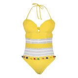Women Deep V Backless Halter One Piece Swimsuit Women Deep V Backless Halter One Piece Swimsuit