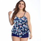 Women Ruffle Bikini Plus Size Swimming Trunks High Waist Swimsuit
