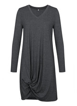 Women Irregular Hem-knot Loose Day Dress
