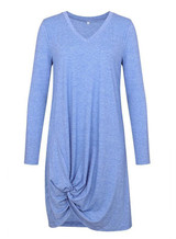 Women Irregular Hem-knot Loose Day Dress