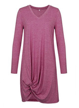 Women Irregular Hem-knot Loose Day Dress