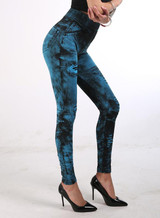 Women Jean-like High Waist Leggings Ankle-length Pants