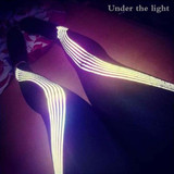 Women Reflective Strip Laser Print Night Running Yoga Leggings