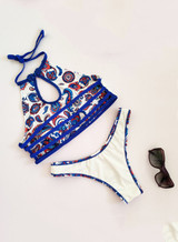 Sexy Halter Digital Print Bikini Two Piece Swimsuit