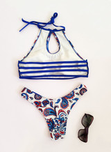Sexy Halter Digital Print Bikini Two Piece Swimsuit