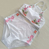 Sexy Floral Ethnic Printed High Waist Swimsuit Strappy High Neck Bikinis Set Sexy Floral Ethnic Printed High Waist Swimsuit Strappy High Neck Bikinis Set