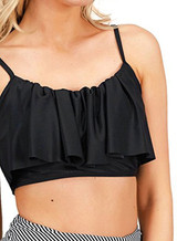 Women's Spaghetti Strap Color Block Striped Bikini Set Women's Spaghetti Strap Color Block Striped Bikini Set