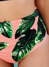 Women's Striped Top High Waist Bottom Bikini Swimwear