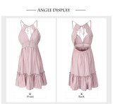 Women Summer Sundress Sexy Backless V-neck Beach Dresses 2019 Sleeveless Spaghetti Strap Spaghetti Strap White Boho Mini Dress
