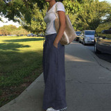 Celmia 2020 Fashion Casual Solid Wide Leg Pants Women High Waist Loose Palazzo Retro Linen Pants Office Ladies Trousers Pantalon
