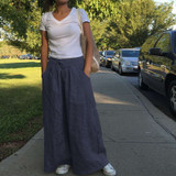 Celmia 2020 Fashion Casual Solid Wide Leg Pants Women High Waist Loose Palazzo Retro Linen Pants Office Ladies Trousers Pantalon