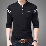 Liseaven Men T Shirt Man Long Sleeve tshirt Men's Clothing Mandarin Collar T-Shirts Tops & Tees Male Tshirts