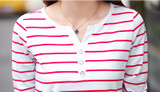 T Shirt Women 2020 Summer Top Shirts V-neck Short Sleeve Casual tshirts White Strip T-Shirt  Plus Size Cotton Tee Shirt Femme #T