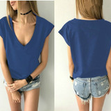 2018 Summer T Shirt Women Short Sleeve V Neck Loose Casual Sexy Women T Shirt Camisetas Feminina Lady Tops
