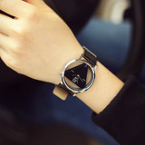 Elegant Quartz Watch Top Brand Leather Women Triangle Dial Watches Ladies Business Wristwatch Relojes Mujer Hot Clock 2018
