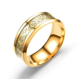 Fashion Jewelry Couple Rings Vintage Dragon Stainless Steel Men Ring Romantic Heart Zircon Ring Set Bridal Engagement Gift
