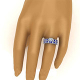 Fashion Couple Ring Blue Men Ring White Heart Rhinestones Zircon Women Ring Sets Wedding Engagement Gift