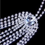 Full Rhinestones Sexy Women Body Accessories Necklace Bra Chest Chain Top Crystal Bikini Thong Panties Belly Waist Chain Set