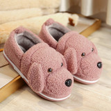 YMECHIC Large Size 2019 Home Winter Flat Woman Shoes Womens Slippers Indoor Cartoon Dog Cute Mules Family Bedroom Furry Slippers